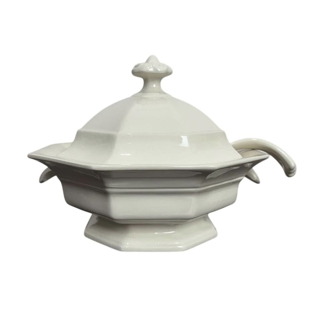 Vintage Heritage Stoneware Soup Tureen w/ Slotted Top Lid & Ladle by Pfaltzgraff